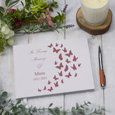Personalised Mum In Loving Memory Butterflies Design Guest Book