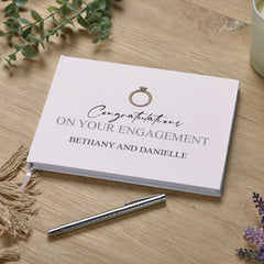 Personalised Congratulations on your Engagement Guest Book