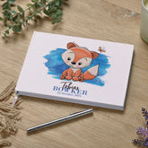 Personalised Baby Boy Cute Fox Design Guest Book