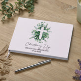 Personalised Christening Guest Book Eucalyptus and Cross