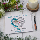Personalised Photo Funeral Memorial Condolence Remembrance Butterfly Heart Guest Book