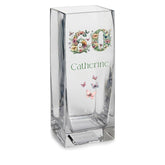 Personalised 60th Birthday Flower Vase Gift Present With Floral Numbers