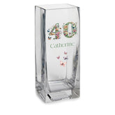 Personalised 40th Birthday Flower Vase Gift Present With Floral Numbers