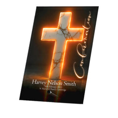 Personalised Confirmation Keepsake Plaque Gift With Marble Cross Glow