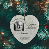 In Loving Memory At Christmas Hanging Ceramic Heart Decoration-Grandad Personalised Heart Gifts ukgiftstoreonline