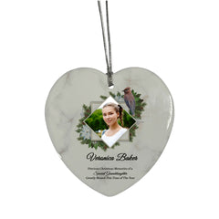Large Hanging Ceramic Heart Christmas Memorial Decoration-Granddaughter Personalised Heart Gifts ukgiftstoreonline