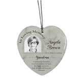 In Loving Memory At Christmas Hanging Ceramic Heart Decoration-Grandma Personalised Heart Gifts ukgiftstoreonline