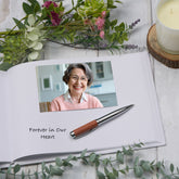 A4 Large Personalised Funeral Condolence Memorial Book With Photo