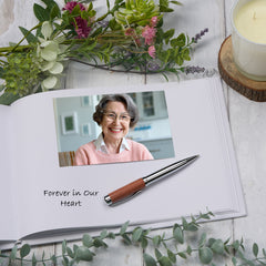 A4 Large Personalised Funeral Condolence Memorial Book With Photo