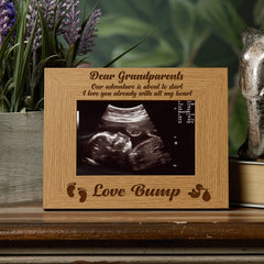 New Baby Pregnancy Scan Wooden Photo Frame Grandparents Gift