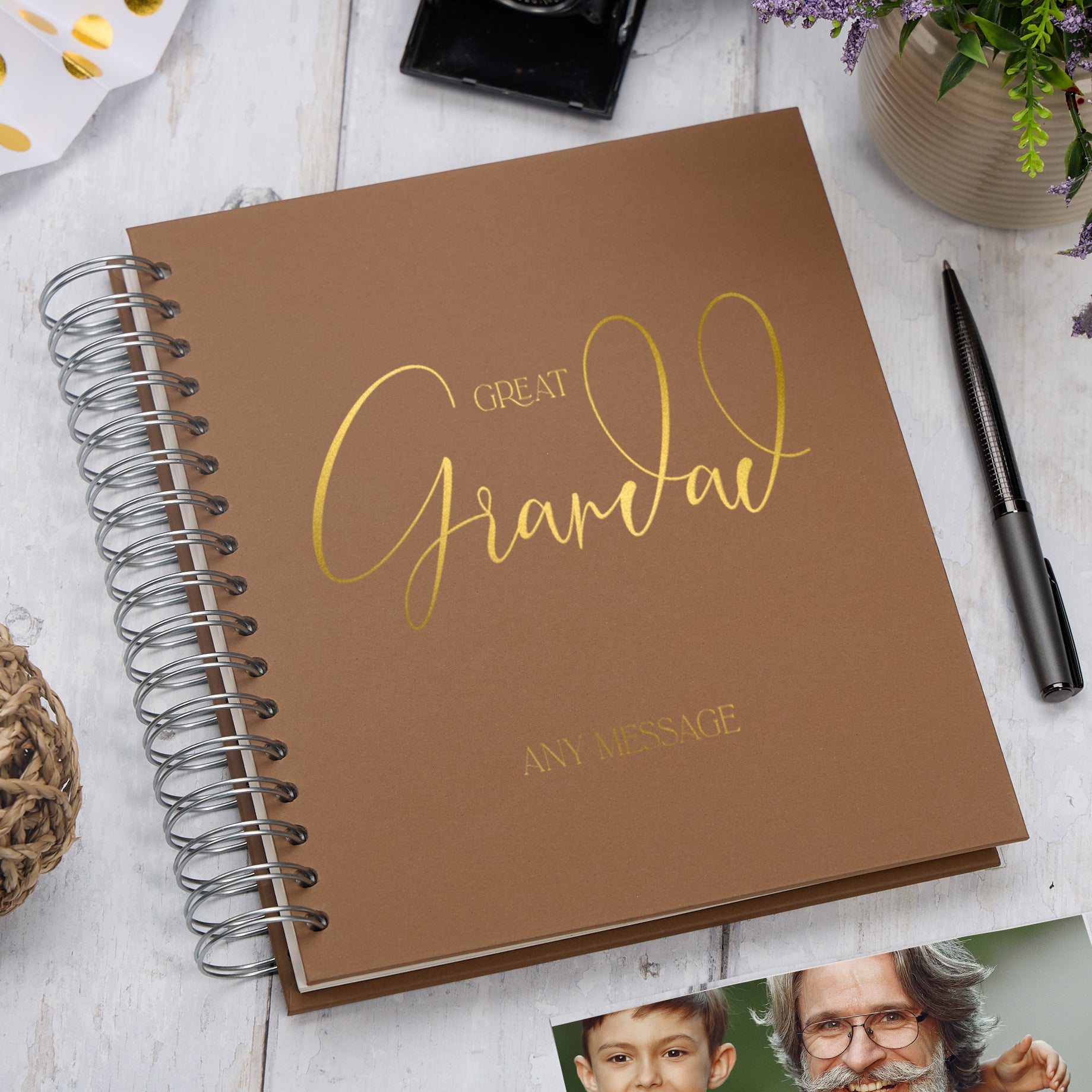 Personalised Great Grandad Memory Book Multiple Colours Photo Album Photo Album ukgiftstoreonline 4x6 Inch Album