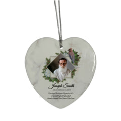 Large Hanging Ceramic Heart Christmas Memorial Decoration-Great Grandad Personalised Heart Gifts ukgiftstoreonline