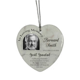 In Loving Memory At Christmas Hanging Ceramic Heart Decoration-Great Grandad Personalised Heart Gifts ukgiftstoreonline