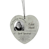 In Loving Memory At Christmas Hanging Ceramic Heart Decoration-Great Grandma Personalised Heart Gifts ukgiftstoreonline