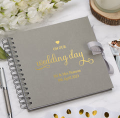 Personalised Our Wedding Day Multiple Colours Guest Book Scrapbook or Photo Album Gift