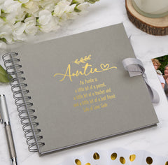 Personalised Auntie Multiple Colours Scrapbook or Photo Album Gift With Sentiment
