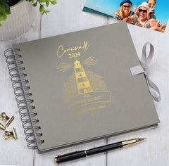 Personalised Lighthouse Seaside Family Holidays Journal Album Multiple Colour Scrapbook Scrapbook ukgiftstoreonline Grey