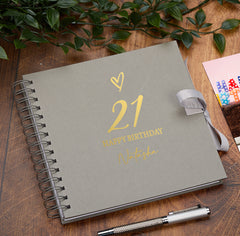 Personalised Love Heart Any age Birthday Multiple Colour Scrapbook, Guest Book or Photo Album Gift 16th, 18th, 21st, 30th, 40th, 50th, 60th, 70th, 80th