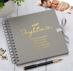 Personalised Daughter Multiple Colour Scrapbook Photo Album Gift With Sentiment