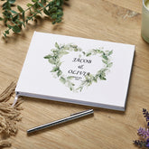 Wedding Guest Book Personalised With Beautiful Floral Heart Theme