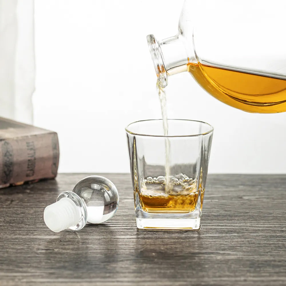 Personalised Round Glass Whiskey Decanter with Stopper Birthday Gift Whiskey Decanter ukgiftstoreonline