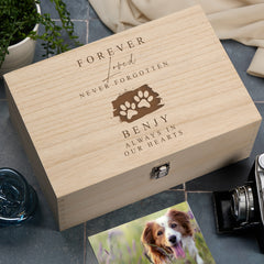 Personalised Engraved Pet Loss Memorial Keepsake Box Forever Loved