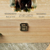 Personalised Large Baby Wooden Memories Keepsake Box Gift With Bear Cub