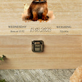 Personalised Large Baby Wooden Memories Keepsake Box Gift With Hare