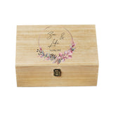 Personalised Large Wedding Wooden Memories Keepsake Box Floral Wreath