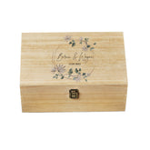 Personalised Large Wedding Wooden Memories Keepsake Box Flower Wreath