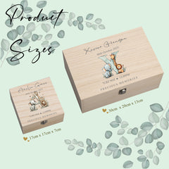 Personalised Wooden Baby Memory Keepsake Box With Animal Alphabet