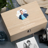 Personalised Brother In Loving Memory Remembrance Wooden Keepsake Box With Photo