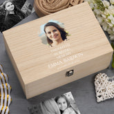Personalised Daughter In Loving Memory Remembrance Wooden Keepsake Box With Photo