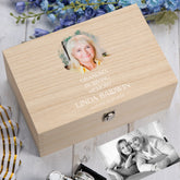 Personalised Grandma In Loving Memory Remembrance Wooden Keepsake Box With Photo