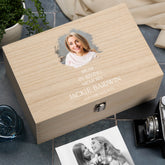 Personalised Mum In Loving Memory Remembrance Wooden Keepsake Box With Photo