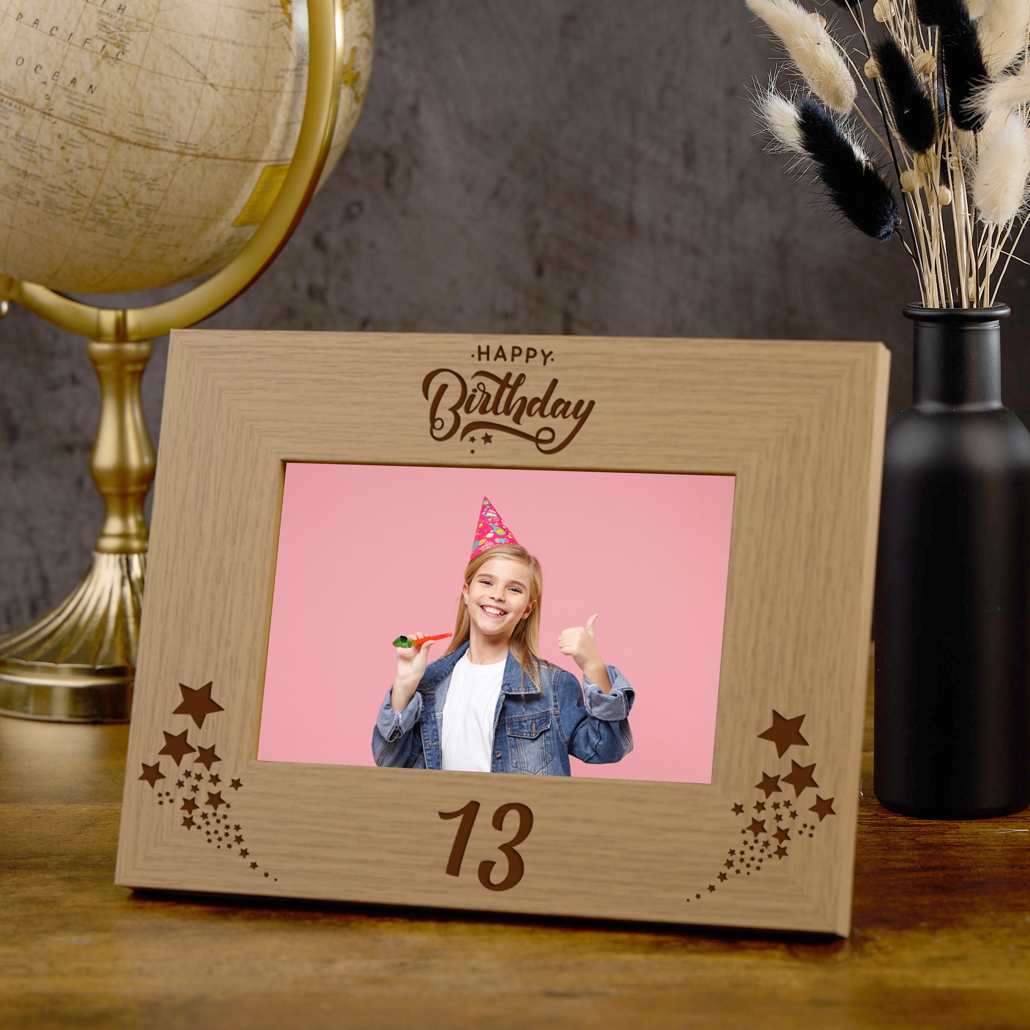Happy 13th Birthday Wooden Photo Frame Gift Birthday Photo Frame ukgiftstoreonline