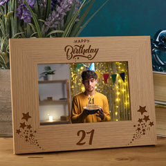 Happy 21st Birthday Wooden Photo Frame Gift