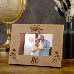 Happy 80th Birthday Wooden Photo Frame Gift Birthday Photo Frame ukgiftstoreonline