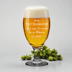 Customised Bespoke Craft Beer Glass Any Text Engraved
