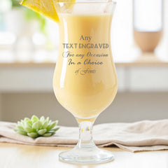 Personalised Cocktail or Pina Colada Glass with Custom Text Engraved Personalised ukgiftstoreonline