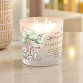 Personalised New Parents Gift Candle With Variety of Scents and Colours personalised Candle Lights ukgiftstoreonline