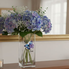 Personalised 80th Birthday Flower Vase Gift Present With Butterfly Personalised Flower Vase ukgiftstoreonline