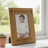 Christening Gift Personalised Engraved Wooden Photo Frame Christening Photo Frame ukgiftstoreonline