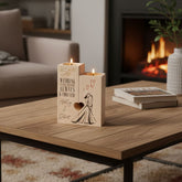 Personalised 50th Anniversary Double Tea Light Candle Holder With Couple Tea Light Holder ukgiftstoreonline