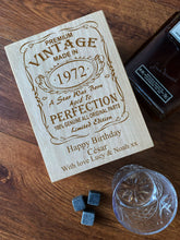 Personalised Whisky Stones & Tumbler Natural Wood Vintage Birthday Gift