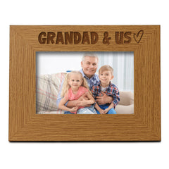 Oak Grandad and Us Picture Photo Frame Heart Gift Landscape