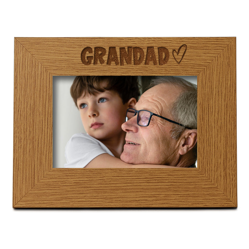 Oak Grandad Picture Photo Frame Heart Gift Landscape Photo Frame ukgiftstoreonline