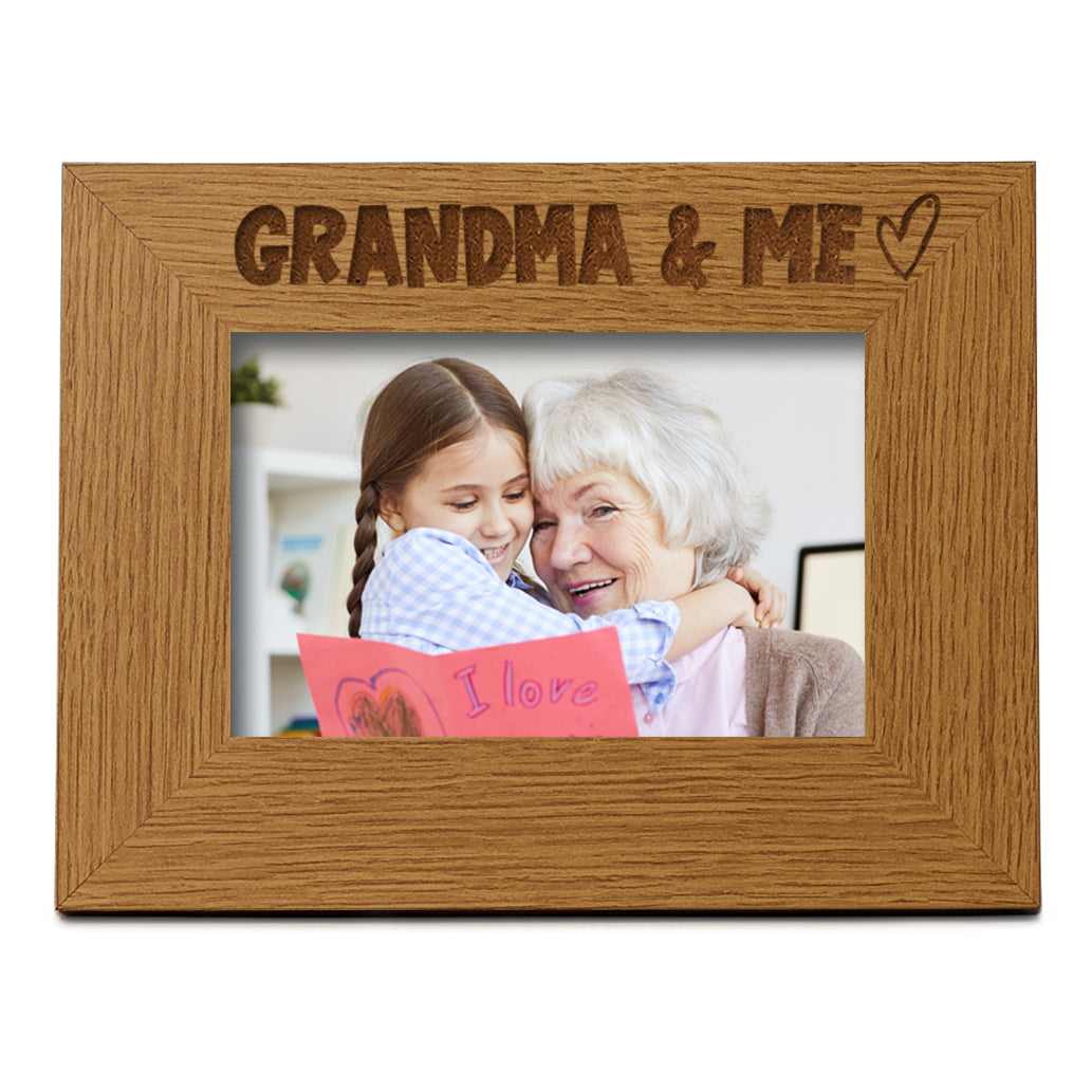 Oak Grandma And Me Picture Photo Frame Heart Gift Landscape Photo Frame ukgiftstoreonline
