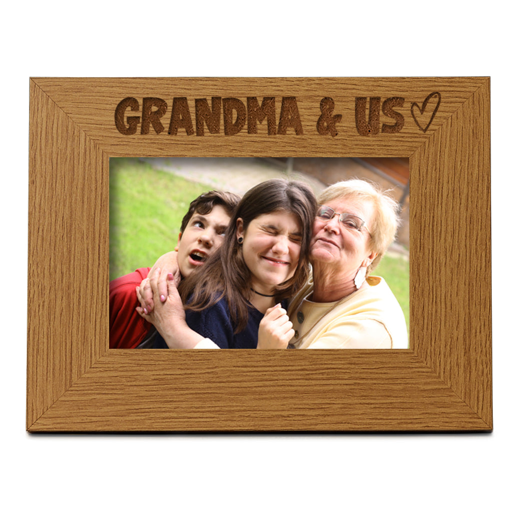 Oak Grandma And Us Picture Photo Frame Heart Gift Landscape Photo Frame ukgiftstoreonline