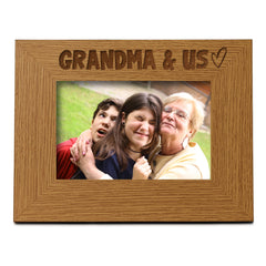 Oak Grandma And Us Picture Photo Frame Heart Gift Landscape